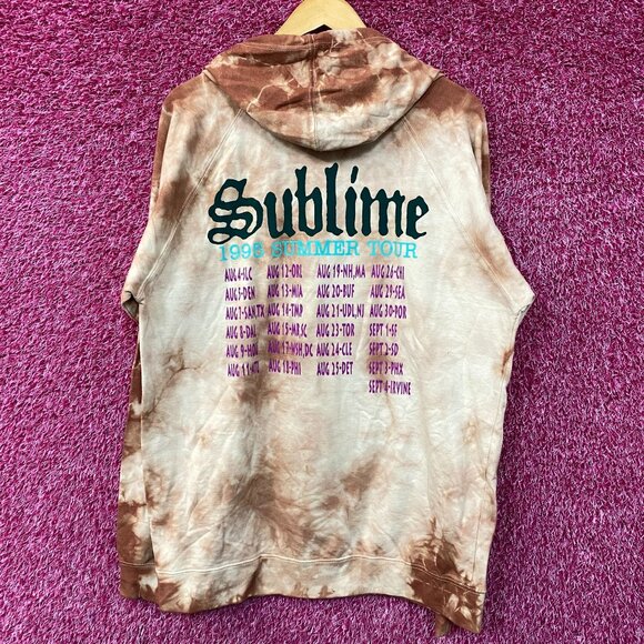 Sublime Sun 1995 Summer Tour Tie Dye Ska Rock Band Hoodie size Large - Picture 4 of 5
